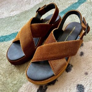 Intentionally Blank corduroy platform sandals